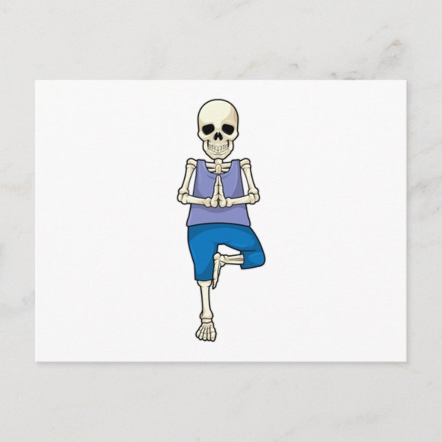 Carte Postale Squelette au Yoga Stretch (Devant)