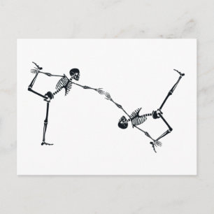 Carte Postale Squelette dansant Halloween