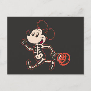 Carte Postale Squelette de Mickey pour Halloween