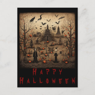 Carte Postale Squelette d'Halloween