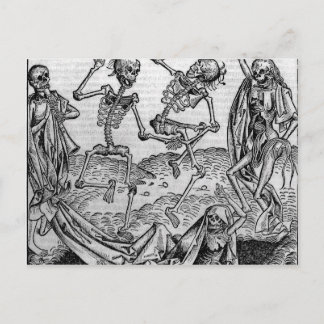 Carte Postale Squelettes dansants, 'Danse de la mort'