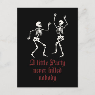 Carte Postale Squelettes d'Halloween contemporains