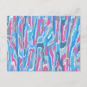 Carte Postale Squiggles sur Bleu et Gris
