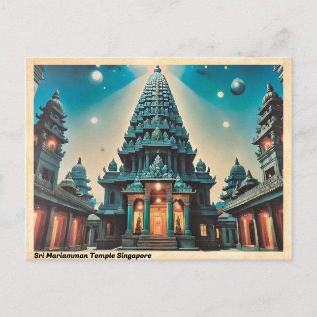 Carte Postale Sri Mariamman Temple Singapour Vintage voyage (Devant)