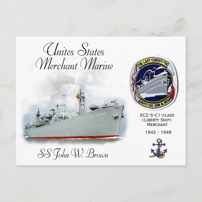 Carte Postale SS John W. Brown (Liberty Ship) (Devant)