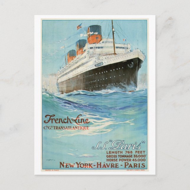 Carte Postale ss Paris - La ligne française (Devant)