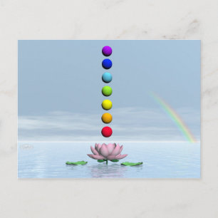 Carte Postale Ssphères colorées pour chakras sur la belle lis f