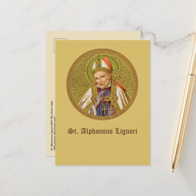 Carte postale St. Alphonsus Liguori (SNV 02) (rond (Devant/Arrière en situation)