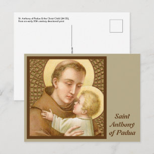 Carte Postale St Antoine de Padoue et l'Enfant Jésus (JM 05)