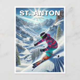 Carte Postale St. Anton Autriche Ski