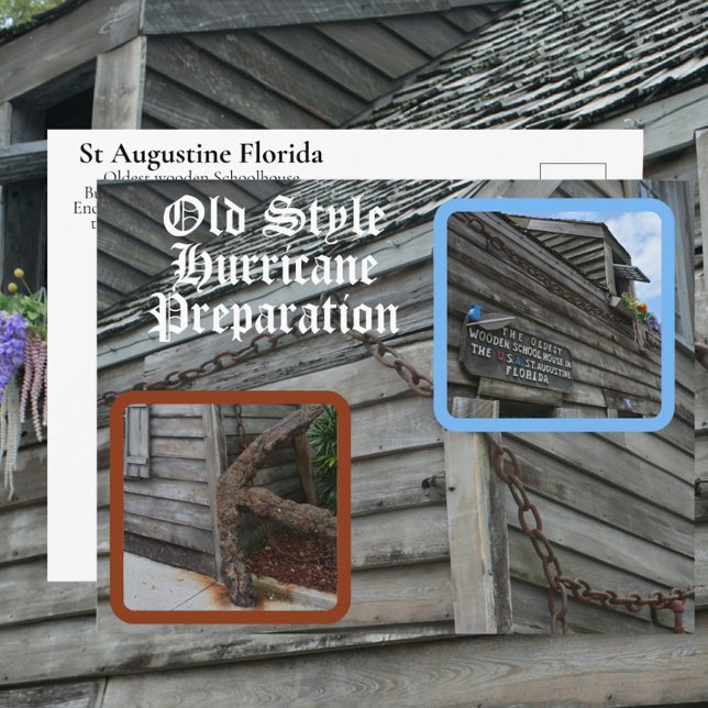 Carte Postale St Augustine FL Ecole en bois la plus ancienne (Créateur téléchargé)