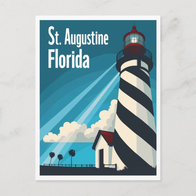 Carte Postale St Augustine FL - Phare sur l'île d'Anastasia (Devant)