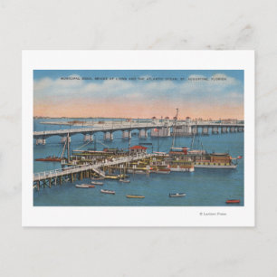 Carte Postale St. Augustine, FL - Vue du pont des Lions