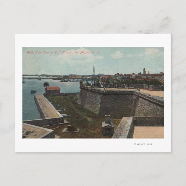 Carte Postale St. Augustine, Floride - Aérien de Ft. Marion (Devant)