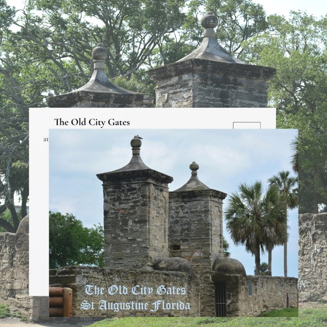 Carte Postale St Augustine Old City Gates Historique Floride (Créateur téléchargé)