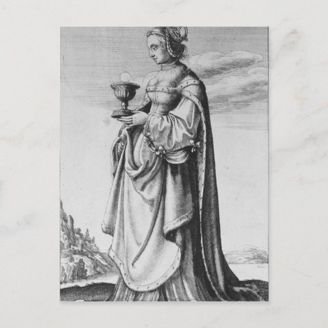Carte Postale St. Barbara, gravée par Wenceslaus Hollar, 1647 (Devant)