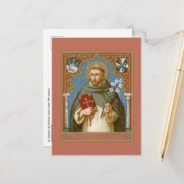Carte postale St. Dominic de Guzman (BK 011) (Devant/Arrière en situation)
