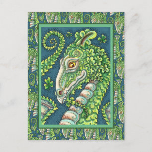 CARTE POSTALE ST. DRAGON SHAMROCK VERT DE PATRICK, IMAGINAIRE IR