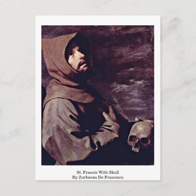 Carte Postale St. Francis Avec Crâne Par Zurbaran De Francisco (Devant)