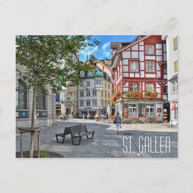 Carte Postale ST. GALLEN SUISSE belle ville carré (Devant)