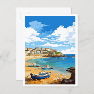 Carte Postale St Ives Cornwall Angleterre Illustration de voyage