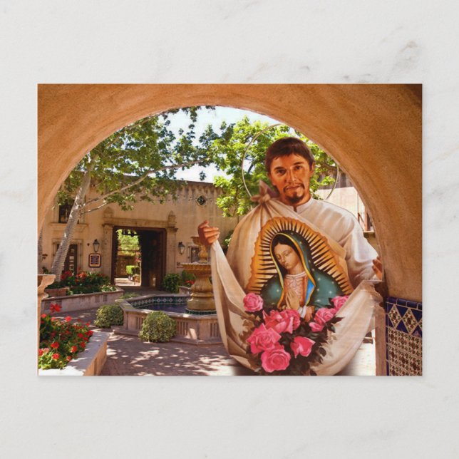 CARTE POSTALE ST. JUAN DIEGO ET NOTRE DAME DE GUADALUPE. (Devant)