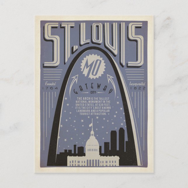 Carte Postale St Louis, MO - Gateway City (Devant)