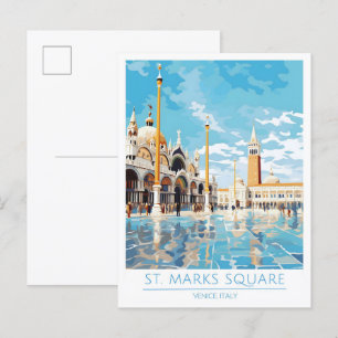Carte Postale St Marks Carré Venice Italie Vintage voyage