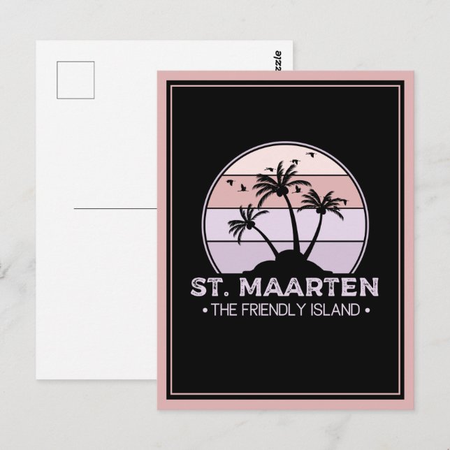 Carte Postale St Martin Le sympathique rétro de l'île Sint Marti (Devant / Derrière)