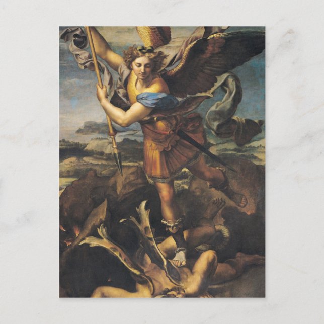 Carte Postale St. Michael écrasant le démon, 1518 (Devant)