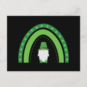 Carte Postale St patrick Gnome et Rainbow