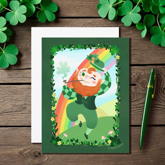 Carte Postale St. Patrick's Day Cute Leprechaun Blank (Créateur téléchargé)