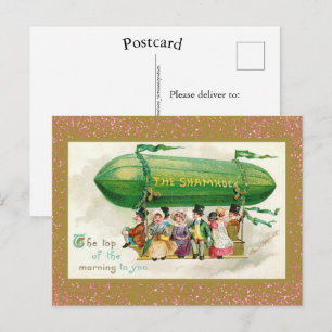 Carte Postale St Patrick's Day Irlandais Zeppelin Rose Parties s