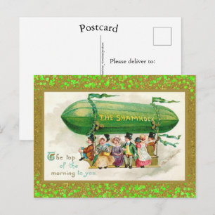 Carte Postale St Patrick's Day Parties scintillant irlandaise Ze