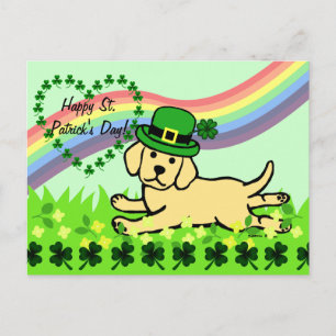 Carte Postale St. Patrick's Day Yellow Lab Baby