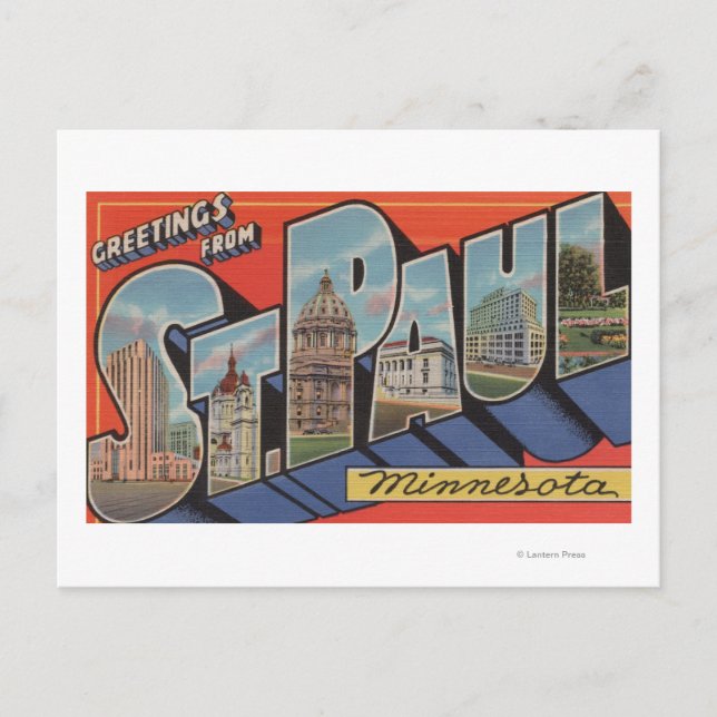 Carte Postale St. Paul, Minnesota - Scènes de grandes lettres (Devant)