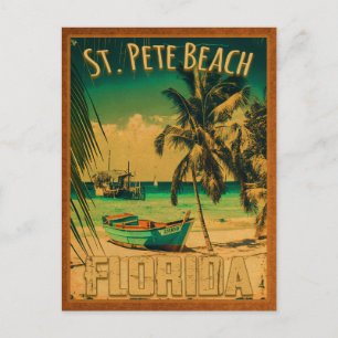 Carte Postale St Pete Beach Floride Souvenir Palmiers Vintages