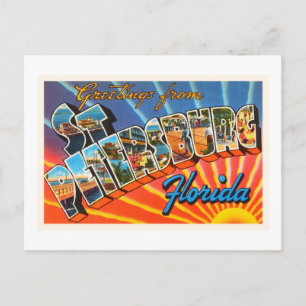 Carte Postale St Petersburg Floride FL Vintage voyage Souvenir