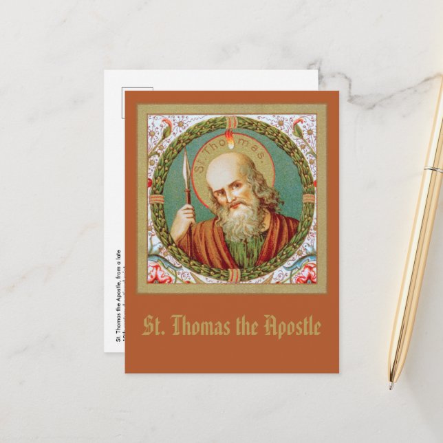 Carte Postale St. Thomas l'Apôtre (JMAS 12) (Devant/Arrière en situation)