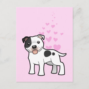 Carte Postale Staffordshire Bull Terrier Love