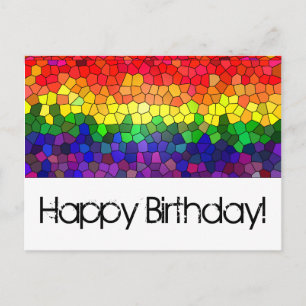 Carte Postale Stained Glass Rainbow - Birthday Card