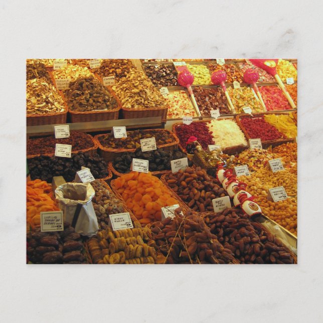 Carte Postale Stall de production, marché Boqueria, Barcelone, E (Devant)