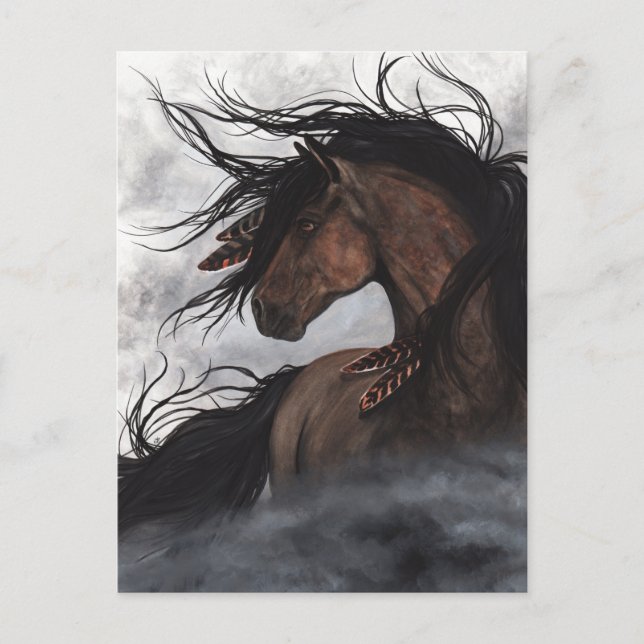 Carte postale Stallion de cheval Majestic par Bihr (Devant)
