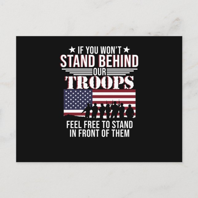 Carte Postale Stand Behind Our Troops Happy Veterans Day Support (Devant)