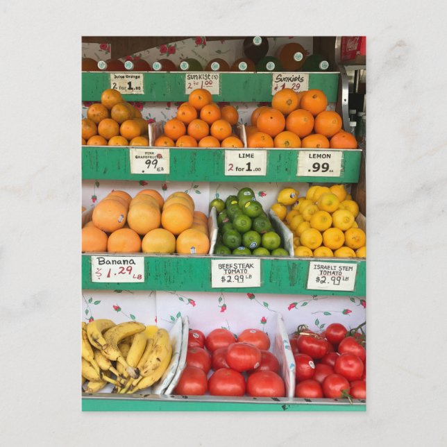 Carte Postale Stand de fruits, Columbus Avenue, New York City, N (Devant)