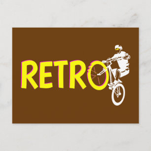 Carte Postale Stand de roues Retro Mountain VTT
