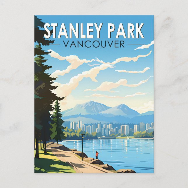 Carte Postale Stanley Park Vancouver Canada Travel Art Vintage (Devant)