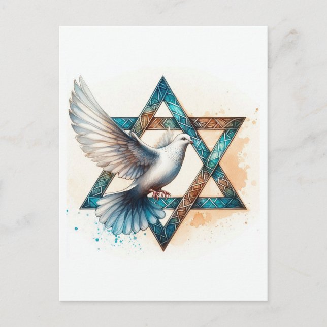 Carte Postale Star de David et Peace Dove (Devant)