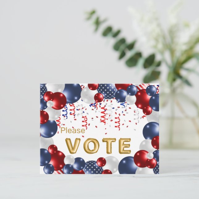 Carte Postale Star Spangled Celebration Vote Reminder (Debout devant)