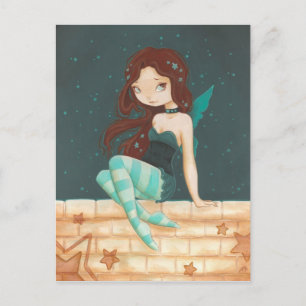 Carte Postale Star- sweet star fairy on a brick wall